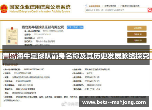 青岛海牛足球队前身名称及其历史发展脉络探究